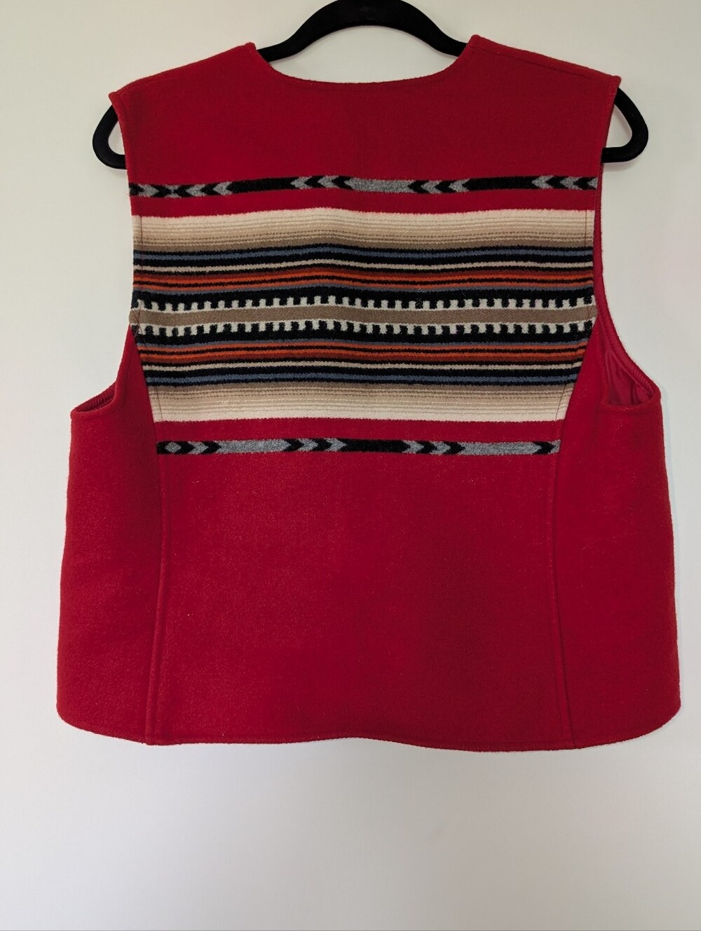 Vintage PENDLETON Originals Wool Southwestern Blanket Back Vest Concho Buttons L